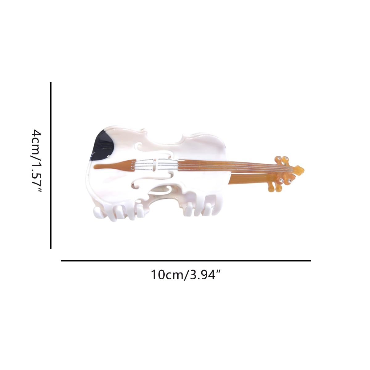 Funny Violin Hair Clip,Novelty Acetate Claw Clips,Music Instrument Hair Clips for Women,White