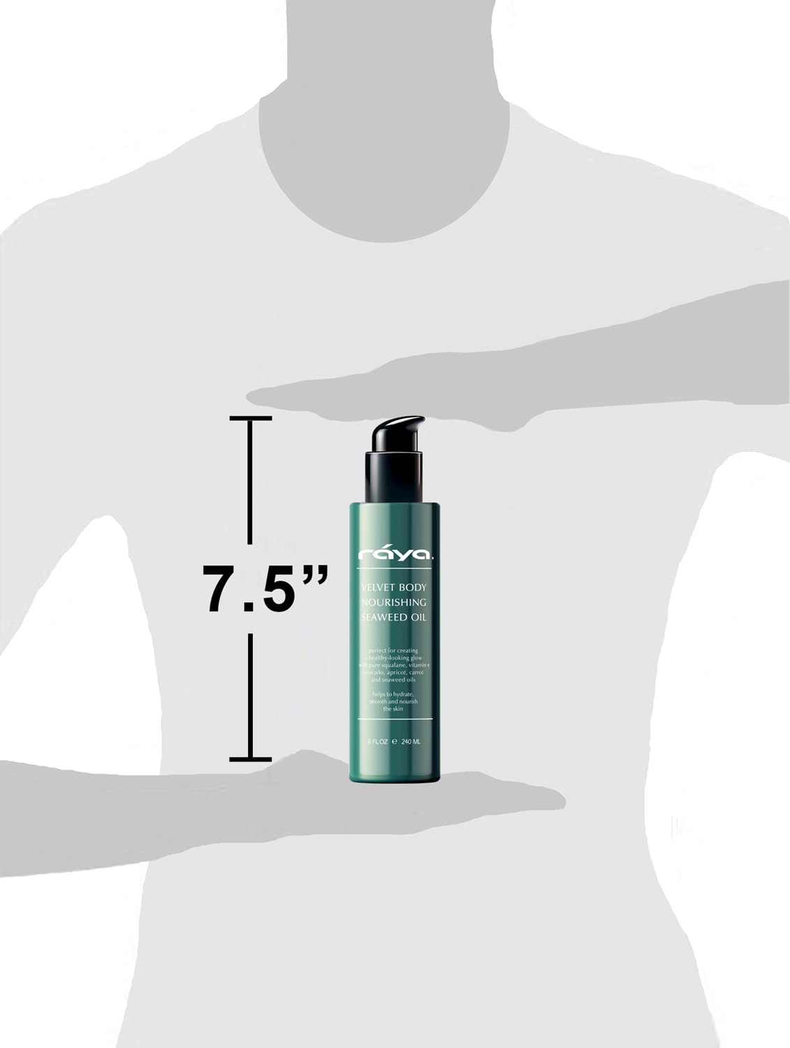 RAYA Velvet Body Nourishing Seaweed 8 oz Oil (S-105) | Hydrating and Nourishing Body Treatment | Made with Natural French Seaweed Oil, Vitamins, and Minerals