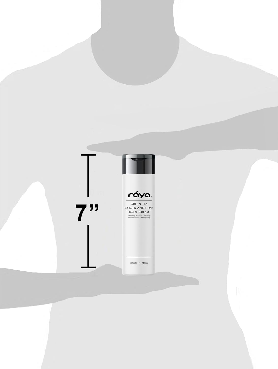 Raya Green Tea, Soy Milk, and Honey Body Cream 8 oz (S-523) | Nourishing, Calming, and Anti-Aging Body Cream | Protects and Refines Skin