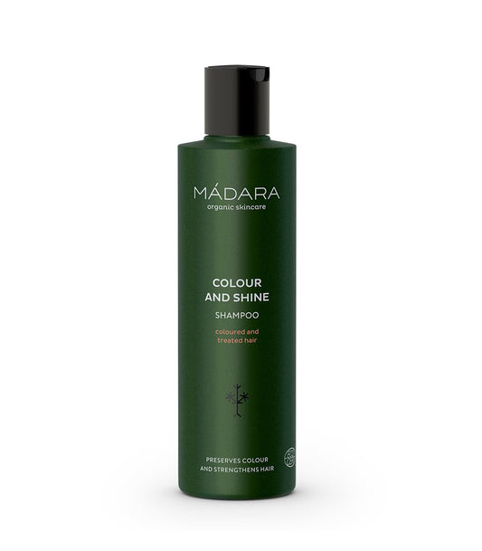 MÁDARA Organic Skincare | Colour and Shine Shampoo, 200ml – Natural shampoo for coloured hair, Helps maintain colour and lustre, Nature-inspired hair care, Vegan, COSMOS Natural certified