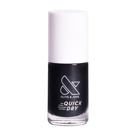 Olive & June Quick Dry Nail Polish | Instant, Fast-Drying, Smudgeproof Color | 15-free, Vegan, Cruelty-Free Formula | Lasts up to 5 Days | Salon-Quality Manicure Pedicure at Home | Cateye Inky Black