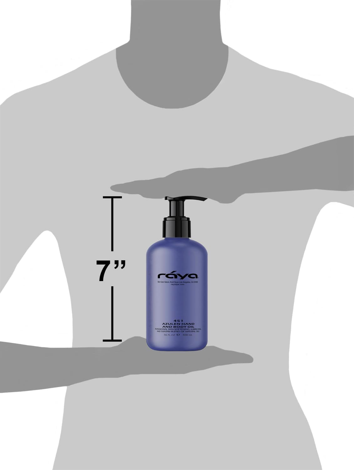 RAYA Azulen Hand and Body Oil 16 oz (451) | Softening and Natural Blend of Oils for Hands, Arms, Legs, and Body | Great as a Body Massage Oil | Great for All Skin