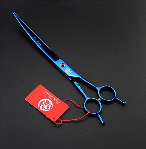 Purple Dragon 8.0 inch Dog Hair Cutting, Curved and Thinning Scissors Shear Pet Grooming Tool Kit