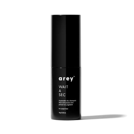 Arey Wait A Sec™ Dry Shampoo | Absorbs Oil & Adds Volume + Reduce the Signs of Aging Hair with Science-Backed Formula to Preserve Pigment | Non Aerosol Tinted Powder | Vegan, Cruelty-Free (0.53 oz)