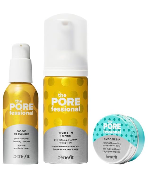 Benefit The Porefessional Travel Set, Good Cleanup, Tight N Toned and Smooth Sip