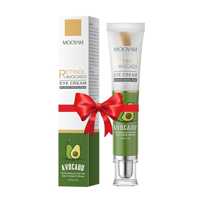 Retinol Avocado Eye Cream Serum - Hydrating Anti-Aging Treatment for Dark Circles, Puffiness, Fine Lines - Overnight Skin Care