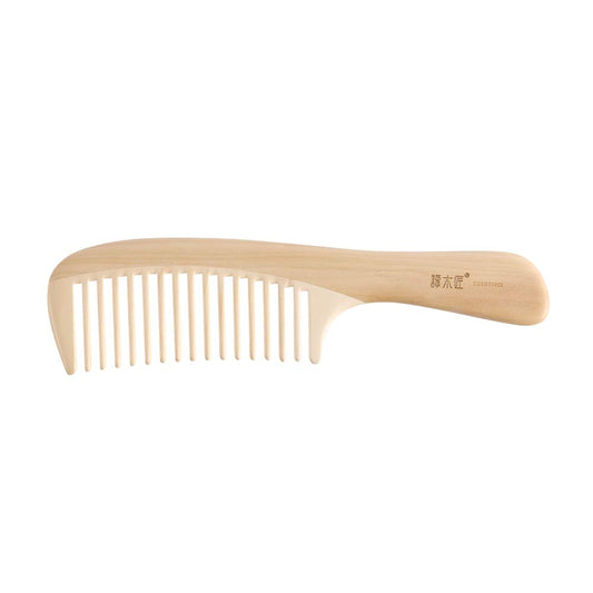 TAN MUJIANG Wood Wide Tooth Hair Comb for Curly Hair Natural Water Boxwood Anti-static YHSHY0202