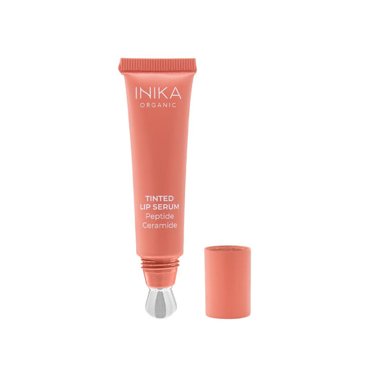 INIKA Organic Tinted Lip Serum | Ceramide + Peptide Infused, Sheer Wash of Color, Plumps, Softens, Smooths, Hydrates + Repairs. Natural & Vegan (Blush)