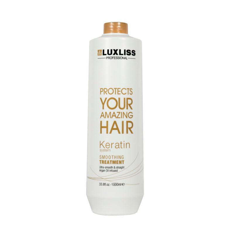 Luxliss Keratin Smoothing Treatment and Keratin Daily Care Shampoo & Conditioner Set Professional Results Straightens and Smooths Repair Hair