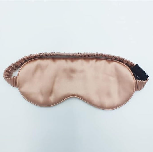 100% 22M Mulberry Silk Eye Mask. Full-Coverage, Soft and Comfortable, for Sleep Health and Skincare (Rose Gold)