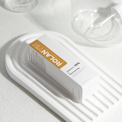 ROLANYIN Vitamin C 10% + Niacinamide Facial Serum Hydration Reducing Fine Lines Wrinkles Skin Firming Anti Aging Formula Boosting Radiance Improving Texture Skin Care