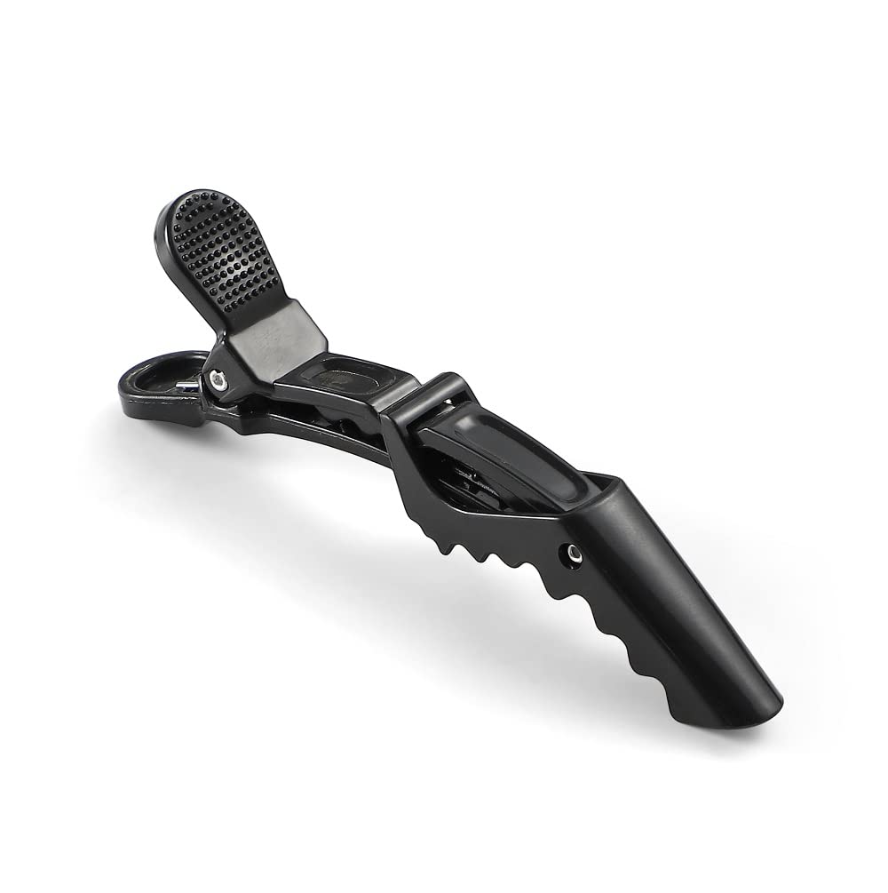 10pcs/set Multicolor Croc Clips Transparent Plastic Hairdresser Clips Hair Styling Sectioning Barrettes Professional Non Slip Alligator Clips Salon DIY Accessories Hairpins (10pcs-Black-1)