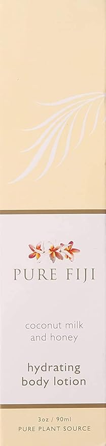 PURE FIJI Body Lotion Hydrating - Moisturizing Lotion for Dry Skin with Coconut Milk and Vitamin E, Organic Body Lotion For Women and Men, Coconut Milk and Honey Scent, 3 oz