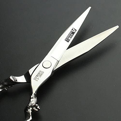 6/7/7.5/8/9 inch scissors silver professional hairdresser hair cut and trim diluted sharp 440C steel (6-inch flat shear)