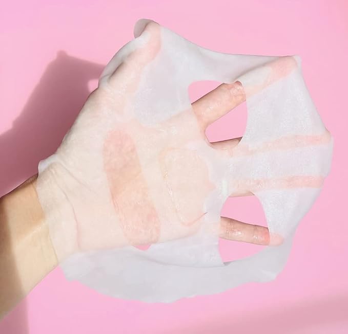 Soothing Face Masks (10-Pack) Korean Skincare Infused with Collagen, Rice, Coenzyme Q10, Niacinamide & Ceramide - Calming Solution for Sensitive Skin