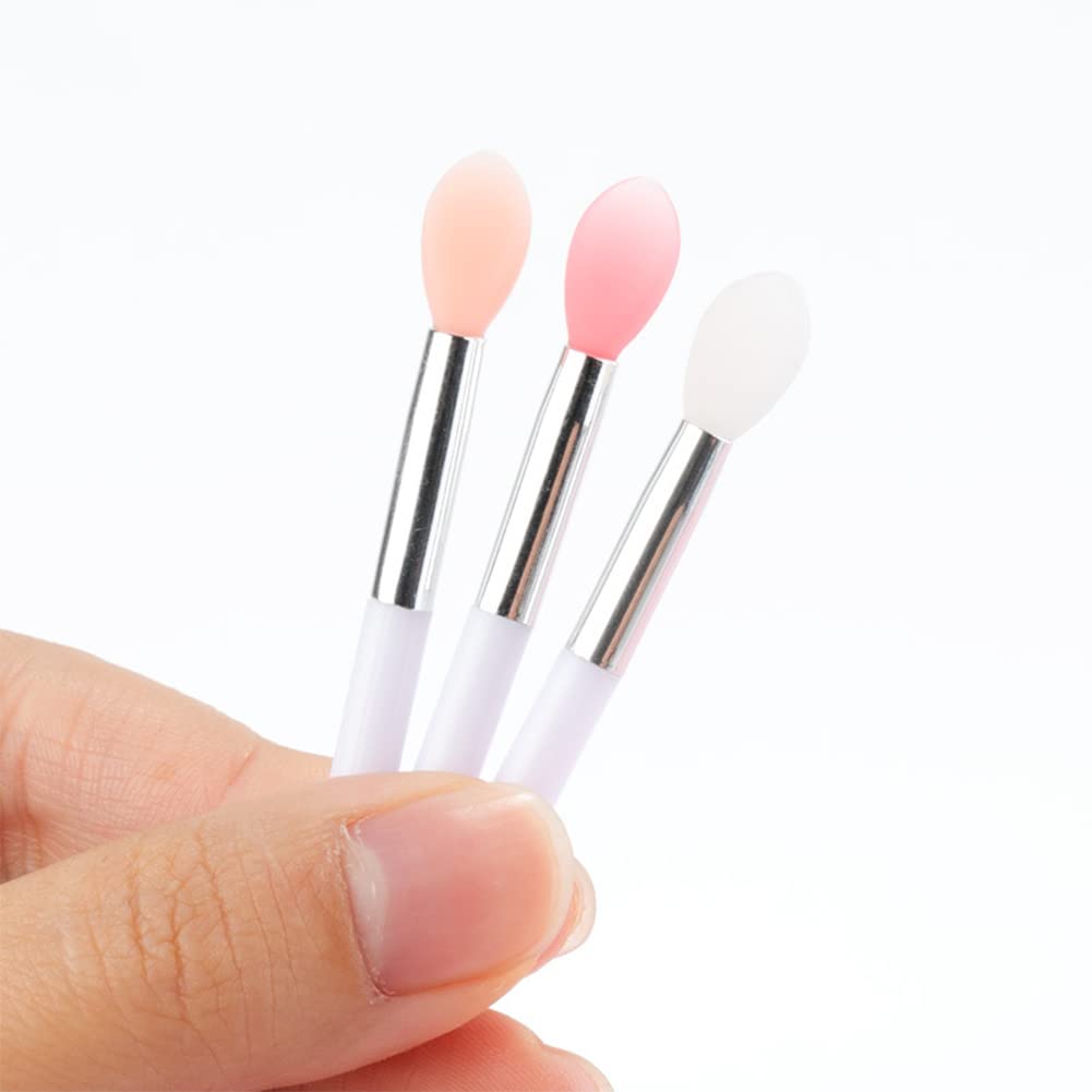 20 Pcs Silicone Mini Lip Brush, Silicone Lipstick Applicator Wands for Lip Gloss, Eyeshadow