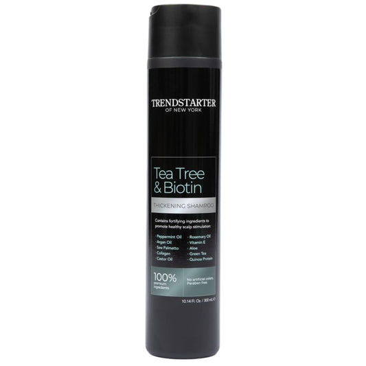 TRENDSTARTER - TEA TREE & BIOTIN THICKENING SHAMPOO (10.14Fl.Oz) - Argan Oil, Peppermint Oil, Collagen, Quinoa, Aloe, Rosemary, Green Tea, and Saw Palmetto (DHT Blocker) - Invigorating and Nourishing
