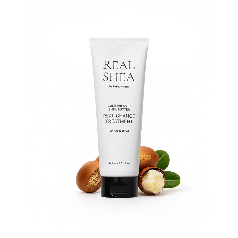 RATED GREEN Real Shea Real Change Treatment, Deep Conditioning Hair Mask with Organic Shea Butter & Avocado Oil for Hair Repair & Hydration, 8.11 fl oz
