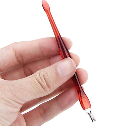 (2 Pack) Cuticle Trimmer Remover Pusher Dead Skin Callus Removal Fork Brown (B)