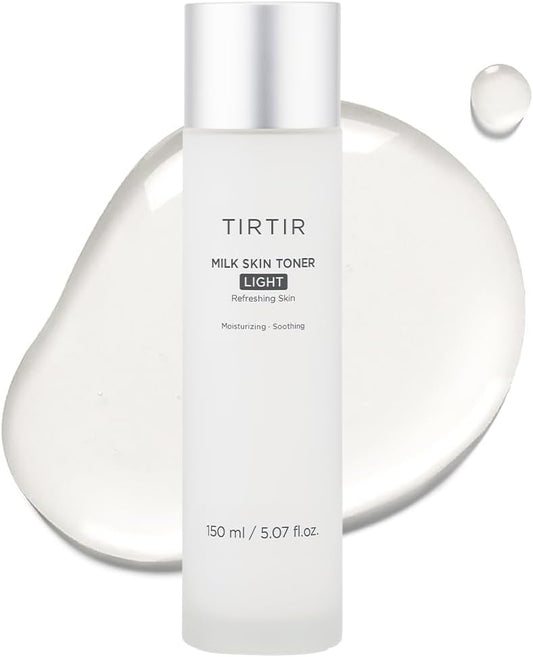 TIRTIR Milk Skin Rice Toner Light | Instant Hydration with 4% Niacinamide, Pantenol, Lightweight, Pore-Tightening, Vegan, Acne-Prone, Oily Skin, Fungal Acne Safe, Korean Skin Care, 5.07 Fl Oz