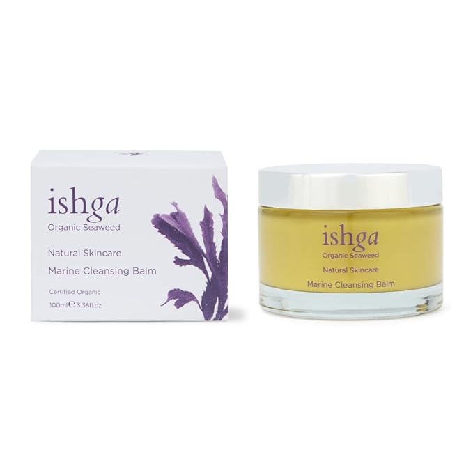 Ishga Marine Cleansing Balm | Natural & Organic Skincare | Scottish Seaweed | Bergamot, Rose Geranium, Shea Butter | Vegan, Cruelty-Free | 3.38fl oz (100ml)