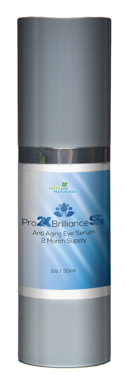 Pro 2x Brilliance SF + Serum - Anti Aging Eye Serum - 2 Month Supply - Rapidly Reduce Appearance of Dark Circles & Puffiness - Exfoliating Vitamin C Serum to Rejuvenate Skin - Aid Skin Cell Renewal