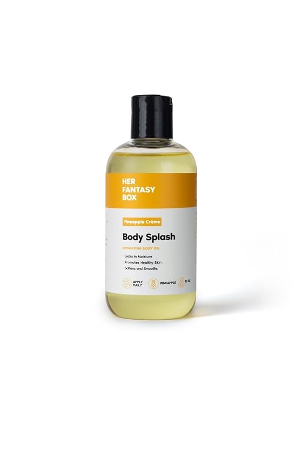 Her Fantasy Box Body Splash Hydrating Body Oil (Pineapple Creme) - Moisturizing, Non-Greasy Formula for Soft, Smooth Skin - All-Natural, Lightweight & Nourishing
