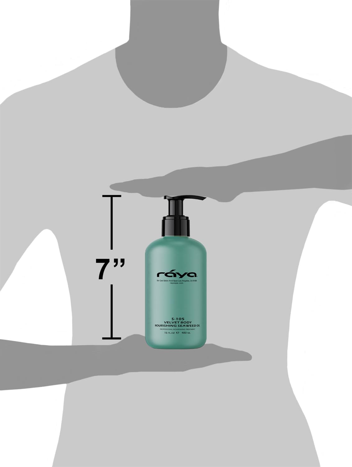 RAYA Velvet Body Nourishing Seaweed Oil 16 oz (S-105) | Hydrating and Nourishing Body Treatment | Made with Natural French Seaweed Oil, Vitamins, and Minerals