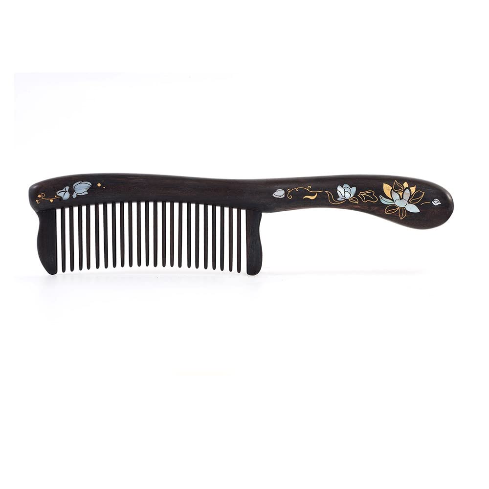 TAN MUJIANG Wooden Comb Hair Care Luxury Set Comb Anti-static Lotus Word
