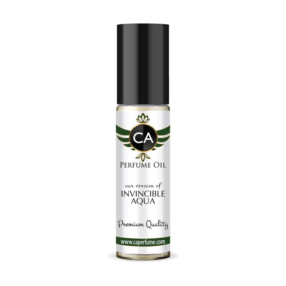 CA Perfume Impression of Paco R. Invincible Aqua For Men Replica Fragrance Body Oil Dupes Alcohol-Free Essential Aromatherapy Sample Travel Size Concentrated Long Lasting Attar Roll-On 0.3 Fl Oz/10ml