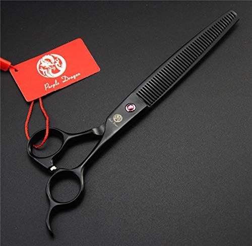 Purple Dragon 8.0 inch Dog Hair Cutting, Curved and Thinning Scissors Shear Pet Grooming Tool Kit
