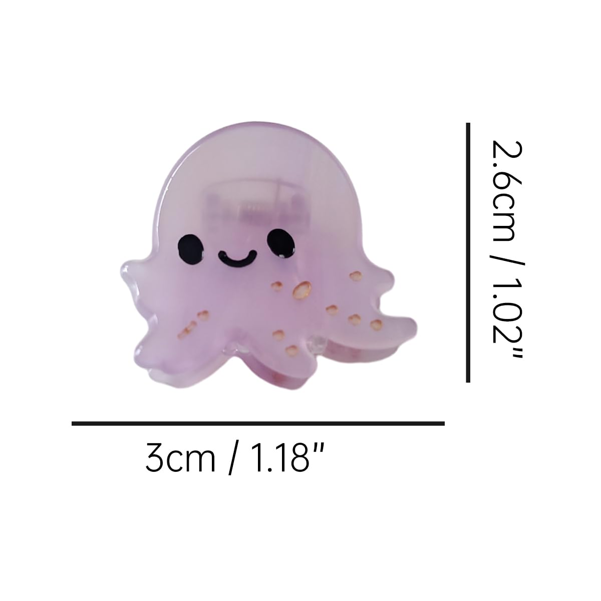 Mini Octopus Hair Clips,Cellulose Acetate Hair Clips,Small Claw Clips for Girl,Hair Accessories,Pack of 2