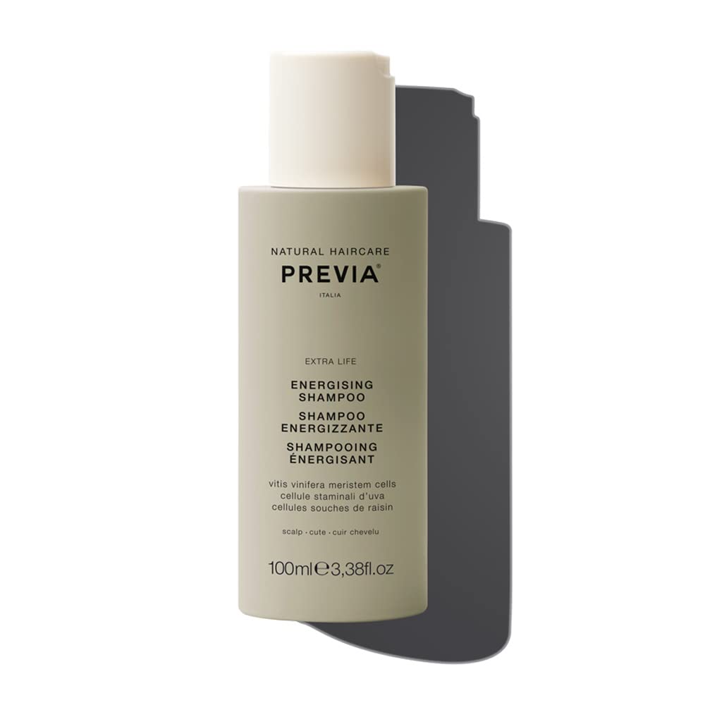 PREVIA Energising Shampoo for Thinning Hair and Hair Loss - Advanced Treatment for Thinning Hair, Strengthens Roots, Stimulates Scalp Circulation, Vegan, Gluten-Free Formula (3.38 fl oz)