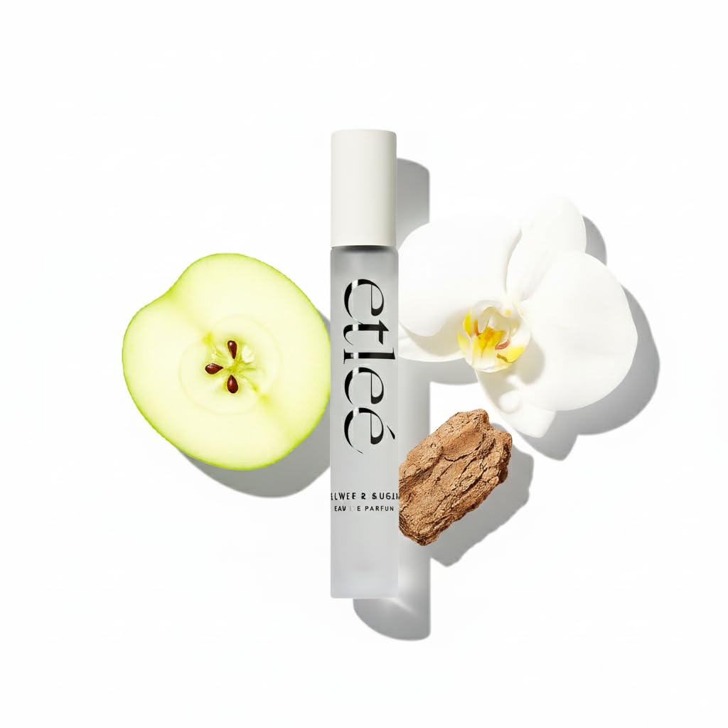 Flower & Sugar Eau de Parfum 0.34oz, Long Lasting Perfume Inspired by CH GG Blush+SDJ 68, Floral Woody Musk Notes With Amber, Balsam, Lemon, Jasmine & Apple, Luxury Fragrance for Women & Men