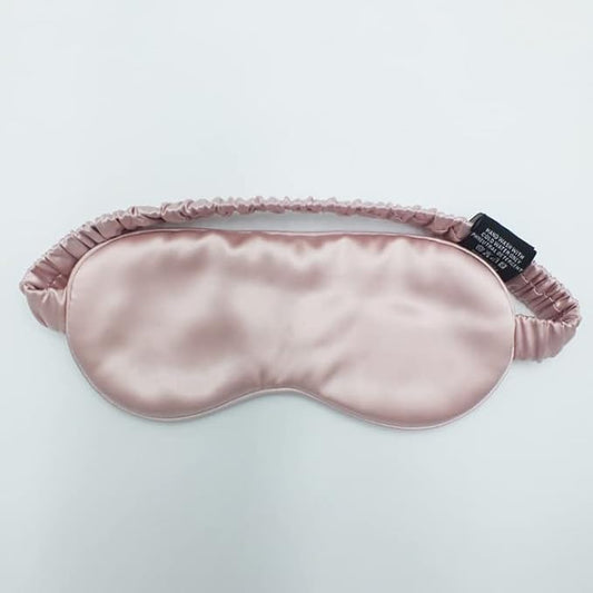 100% 22M Mulberry Silk Eye Mask. Full-Coverage, Soft and Comfortable, for Sleep Health and Skincare (Pink)