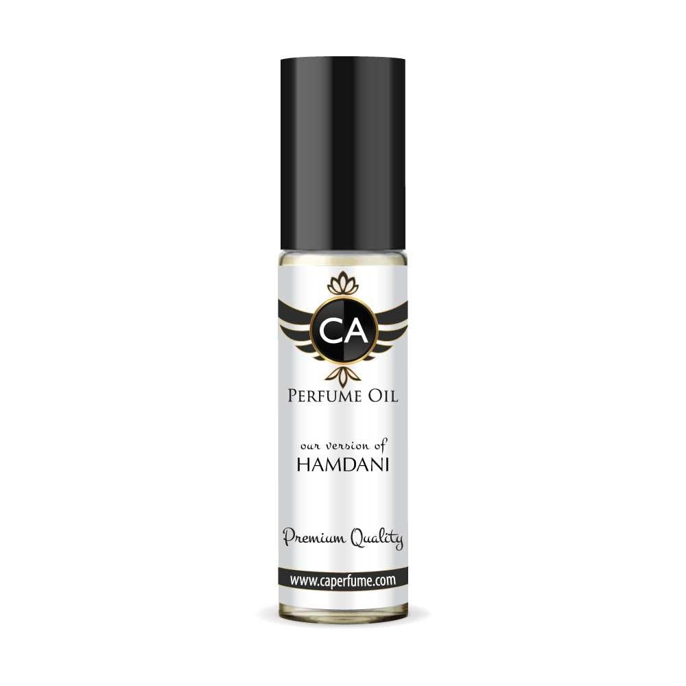 CA Perfume Impression of Hamdani Unisex Fragrance Oil Amber Woody Scent Long Lasting Perfumes for Women & Men Travel Size TSA Ready Mini Parfum Body Oil Roll-on 0.33 Fl Oz 10ml