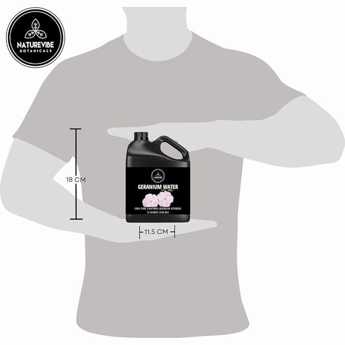 Naturevibe Botanicals Geranium Water 32 Ounces | 100% Pure and Natural | Great for Skin Care and Hair Care