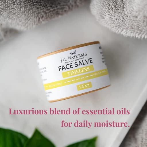 J&L Naturals Sustainable Face Salve Moisturizer for Combination Skin & Oily Skin | Organic Ingredients, 100% Natural | Cruelty Free, Vegan, Paraben Free (1-Pack) (Timeless, 1.5 Oz (Pack of 5))
