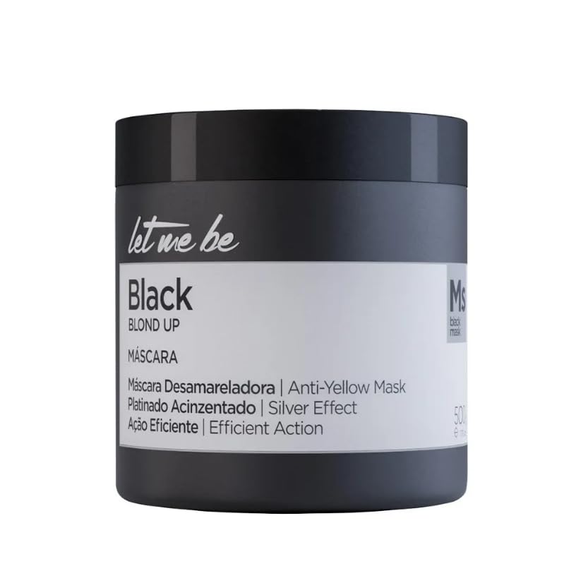 Let Me Be Black Mask Blond Up Silver Effect 500g (17.6 oz) – Toning Mask for Blonde, Silver & Gray Hair – Neutralizes Yellow Tones, Enhances Cool Shades & Hydrates – For Bleached or Highlighted Hair