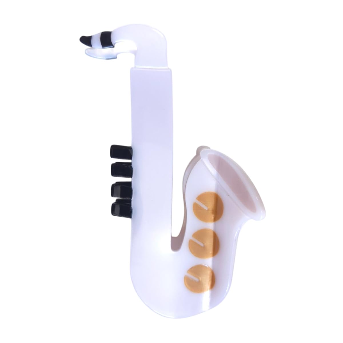 Funny Saxophone Hair Clip,Novelty Acetate Claw Clips,Music Instrument Hair Clips for Women,White