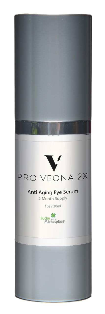 Pro Veona 2x Eye Serum - Anti Aging Eye Serum for Dark Circles & Puffiness - 2 Month Supply - Promote Collagen Production & Skin Cell Renewal - Under Eye Treatment - Vitamin C & E - Wrinkle-Correcting