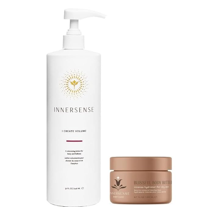 INNERSENSE Organic Beauty - I Create Volume Hair Lotion + Blissful Body Butter BUNDLE | Non-Toxic, Cruelty-Free, Deep Hydration