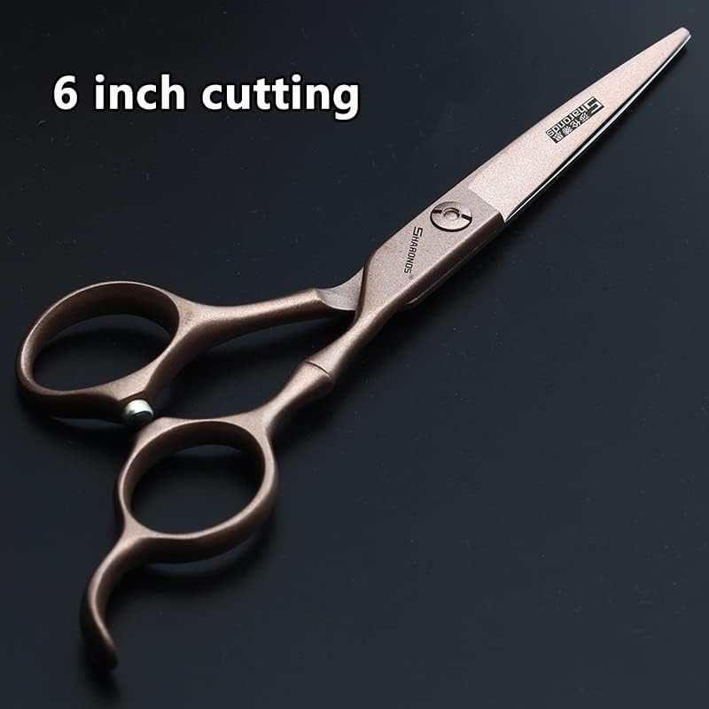 professional haircut scissors rose gold high hardness sharp 440c hairdresser hairstyle trim and hair sparse (6-inch 2pc)
