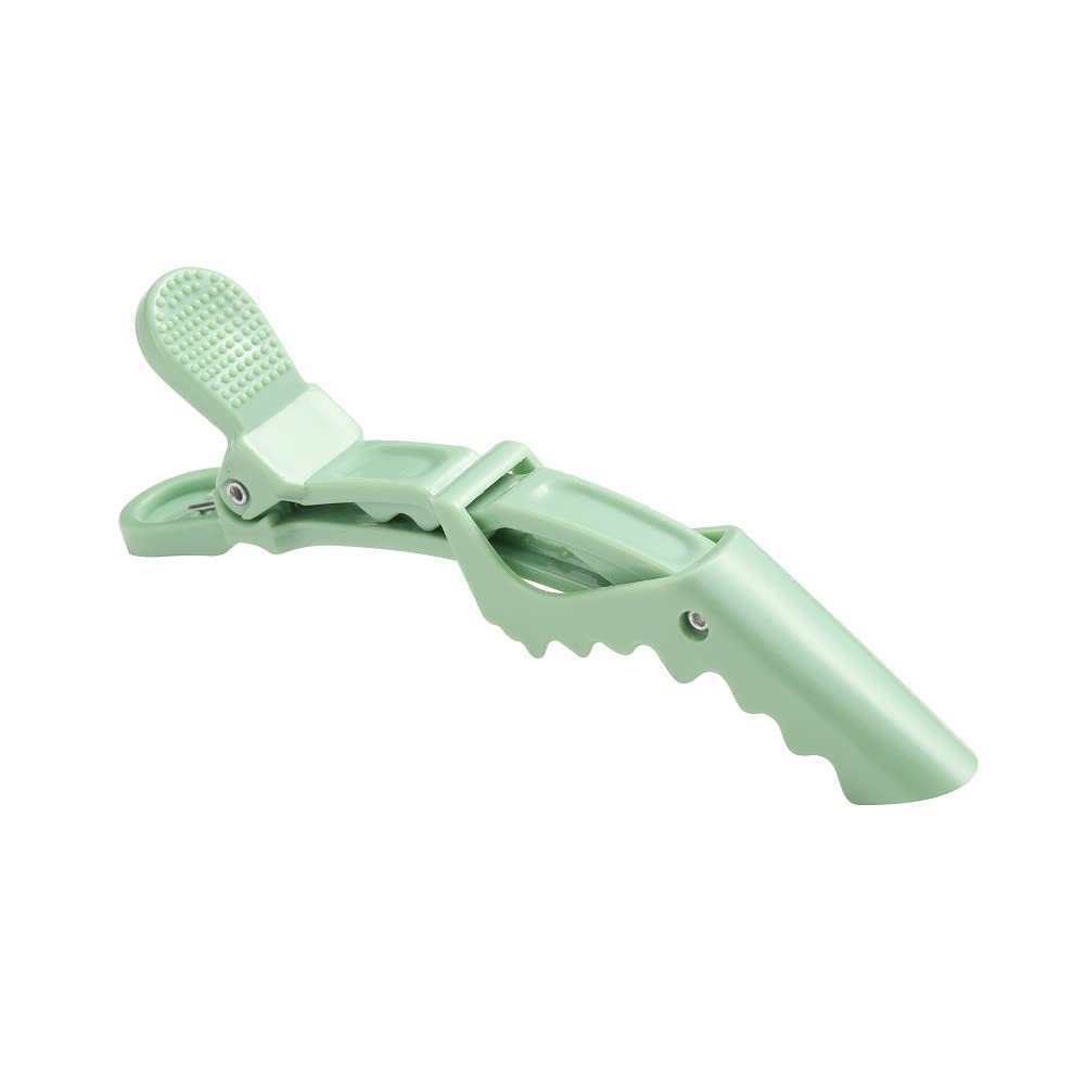 10pcs/set Croc Clips Transparent Plastic Hairdresser Clips Hair Styling Sectioning Barrettes Professional Non Slip Alligator Clips Salon DIY Accessories(10pcs-Avocado Green)