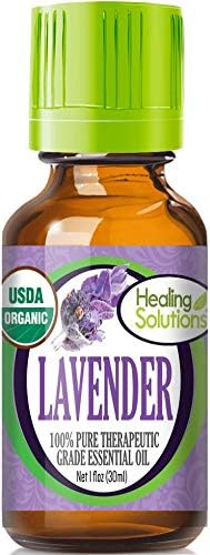 Healing Solutions 1 oz Lavender Essential Oil, Organic, Undiluted, Pure Lavender Oil for Skin & Hair