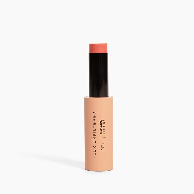'+ Lux Unfiltered N°11 Smoothing Hydrating Lip Tint for Women - Tinted Lip Balm with Jojoba & Sunflower Oil - Lightweight, Moisturizing, Semi-Sheer Color - Vegan & Cruelty-Free - Guava (Pink)