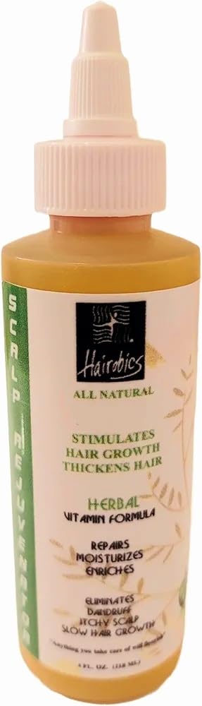 Hairobics Scalp Rejuvenator Oil for Dry Hair, Itchy Scalp, Dandruff, Repairs and Moisturizes Hair, and Slow Growth 4OZ