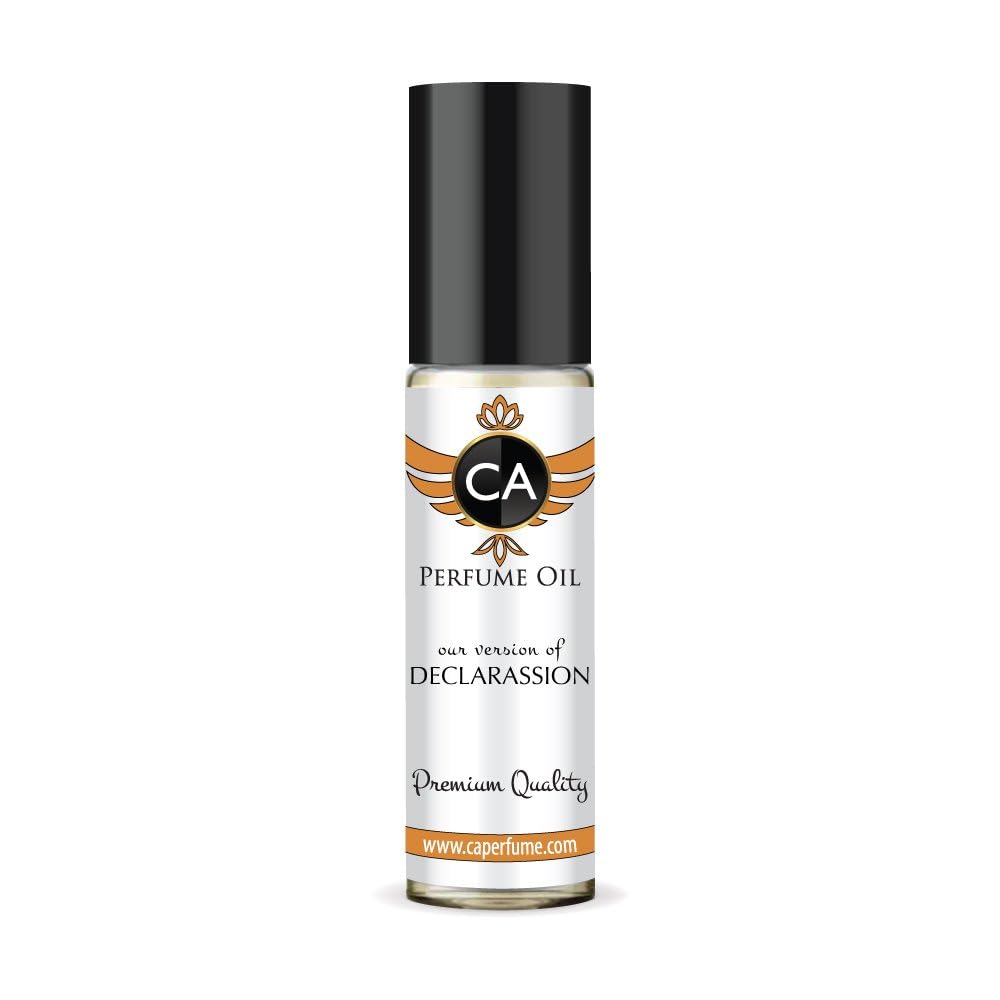 CA Perfume Impression of Declarassion for Men Fragrance Oil Woody Floral Musk Scent Long Lasting Cologne for Men Travel Size TSA Ready Mini Parfum Body Oil Roll-on 0.33 Fl Oz 10ml