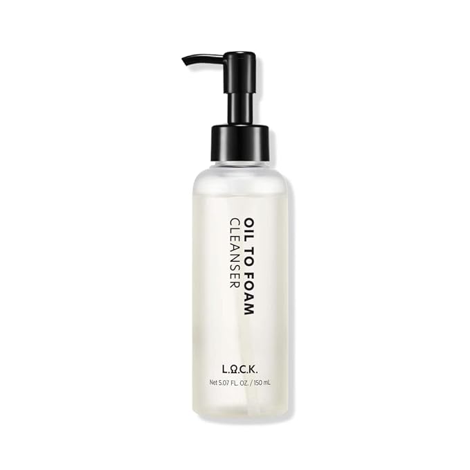 L.O.C.K. Oil To Foam Cleanser - Vegan Olive Based Cleanser, Makeup Remover, Best For Waterproof Makeup, Vegan, Natural Skincare, Gentle For Everyone, Premium Quality, Clean Beauty, 5.07 Fl Oz. 150ml