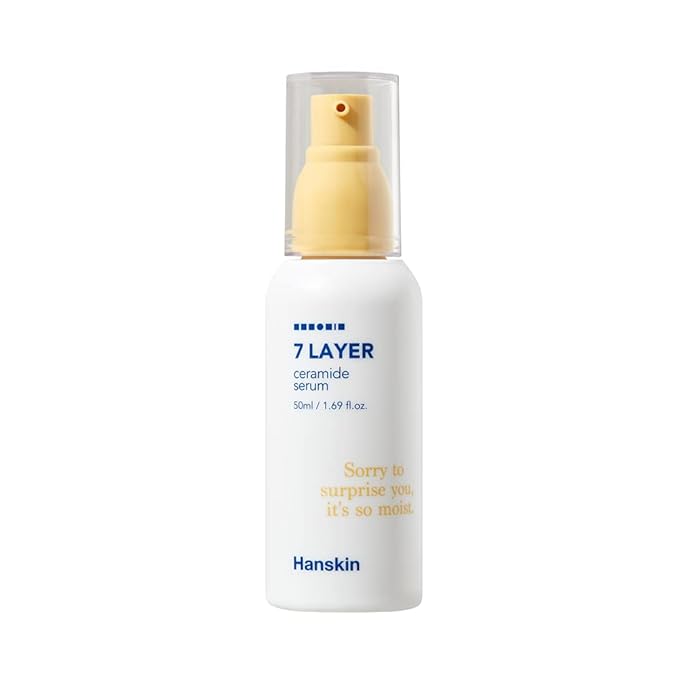 Hanskin 7 Layer Ceramide Serum, Light Finish, 1.7 fl. oz, 50ml, Moisturizes Dry Skin, For All Type, Sensitive Skin, Redness, Boosting Calming Ampoule, Serum